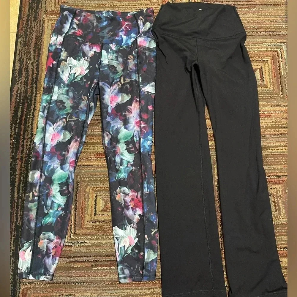 Set Of2 RBX and 90 Degree Womens Size S M Colorful Yoga Athletic Leggings Pants